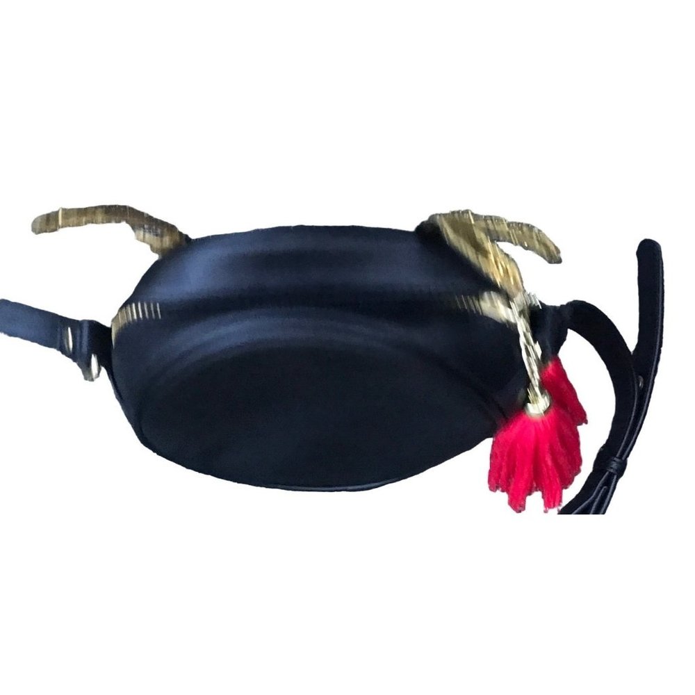 Mad Love Glitter Reindeer Black Crossbody Bag Round Purse Christmas - Picture 4 of 5